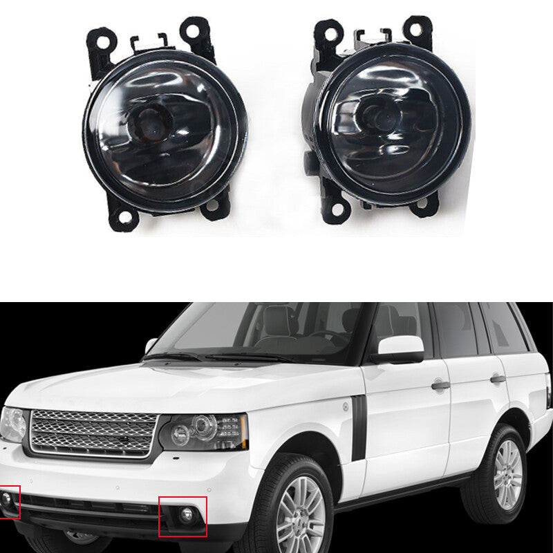 Dual front bumper fog lights for Range Rover Sport 2010, 2011, 2012, and 2013.
