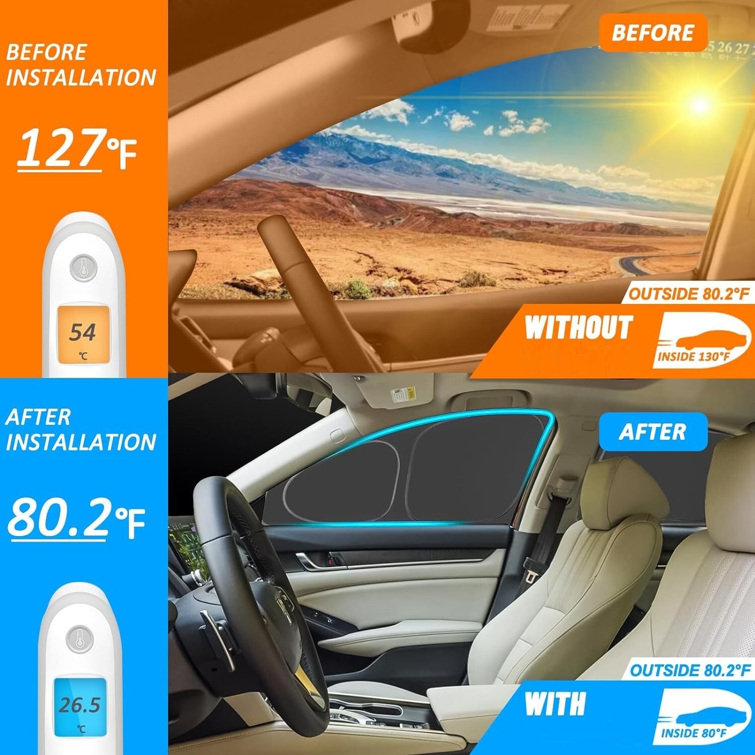 6pcs For 2020-2024 for Tesla for Model Y Side Windows Sun Shade Foldable Privacy Cover