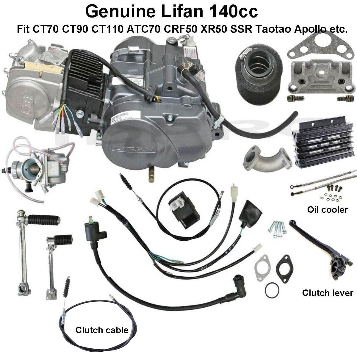 Racing for Lifan 140cc engine motor kit for Honda Trail CT70 CT90 XR50 ATC70 CRF50