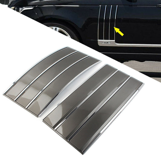 Side Mesh Vent Grille Fender Frame Gray+Chrome for Land Rover for Range Rover 13-17