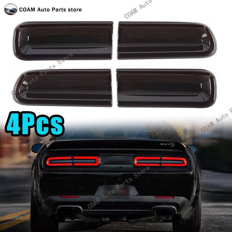 4-Piece Smoked Taillight Covers/Rear Light Protectors for Dodge for Challenger 2015-2022