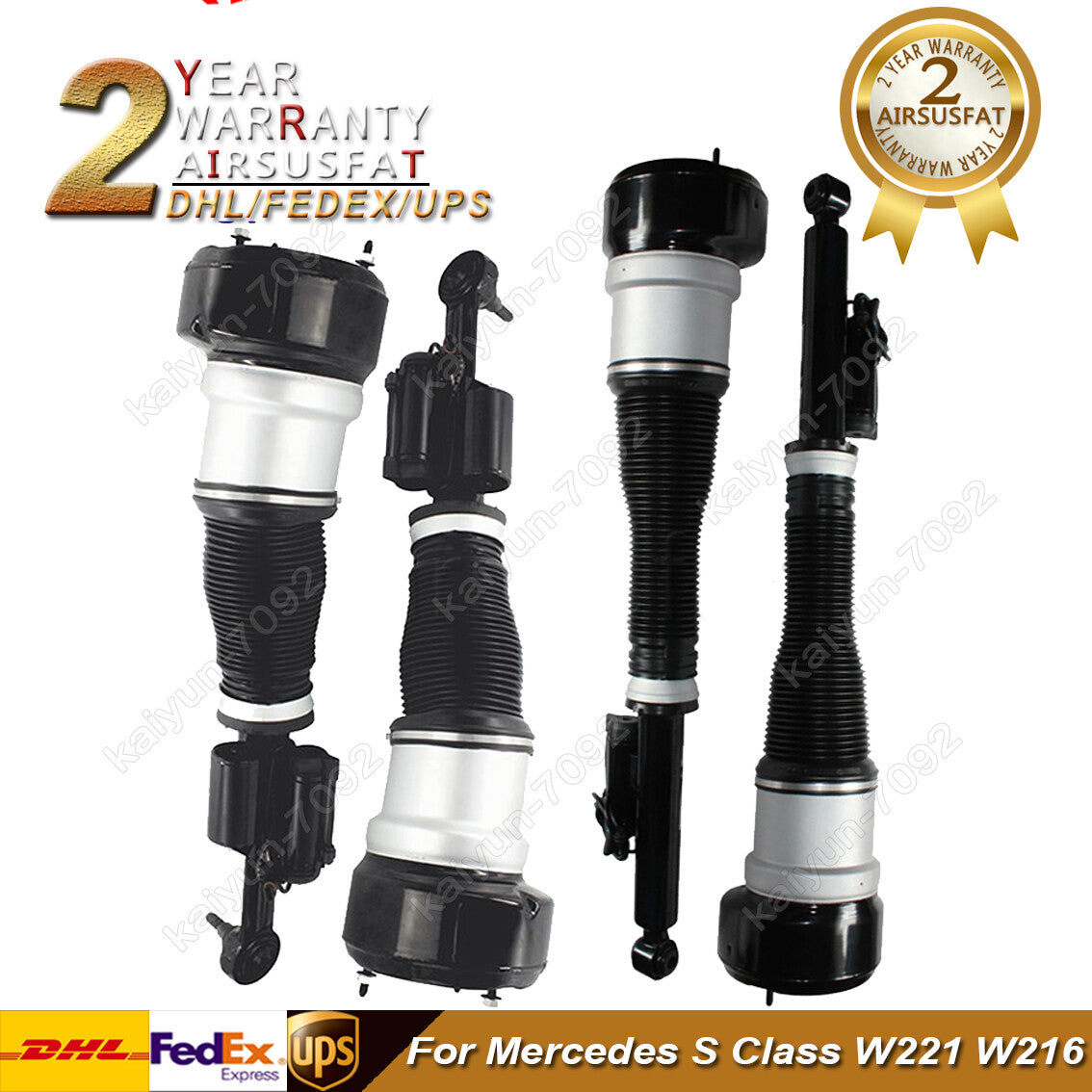 4X Front Rear Air Suspenison Shocks for Mercedes S-Class W221 4Matic 2213205613