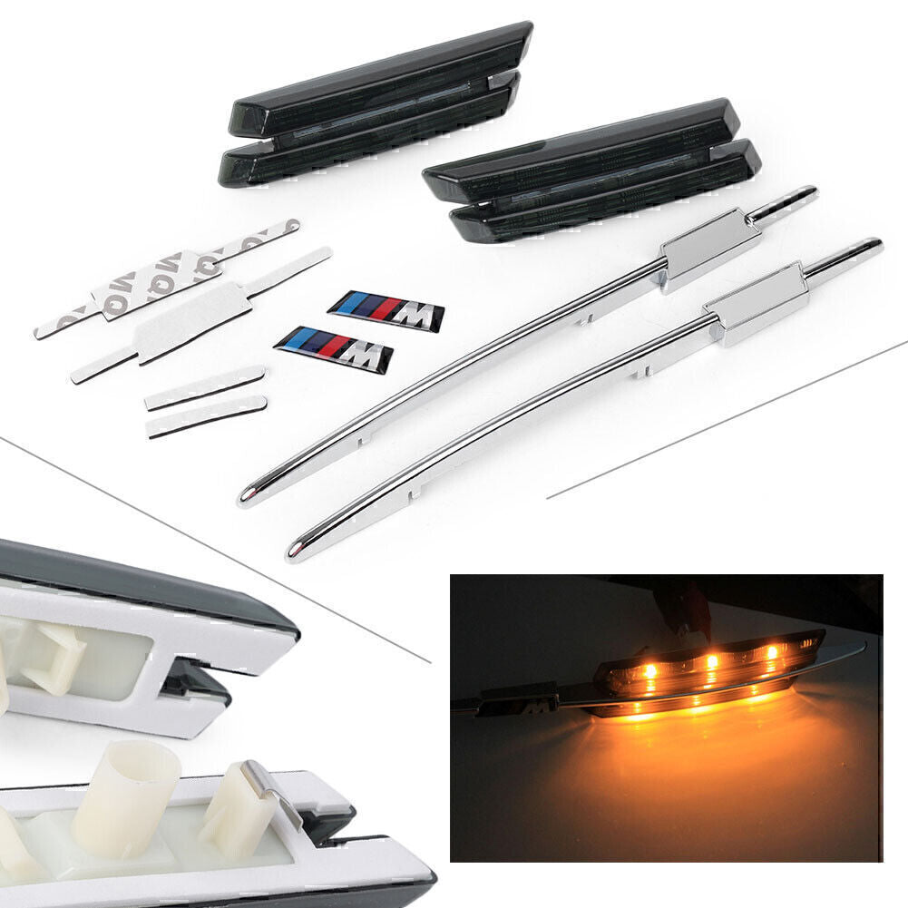 LED Side Marker Amber Light Turn Signals Fit for BMW M E90 E91 E92 E93 E81 E88 E60