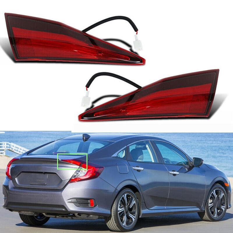 Pair Rear Inner Tail Light Brake Lamp For 2016 2017 2018-2020 for Honda for Civic Sedan