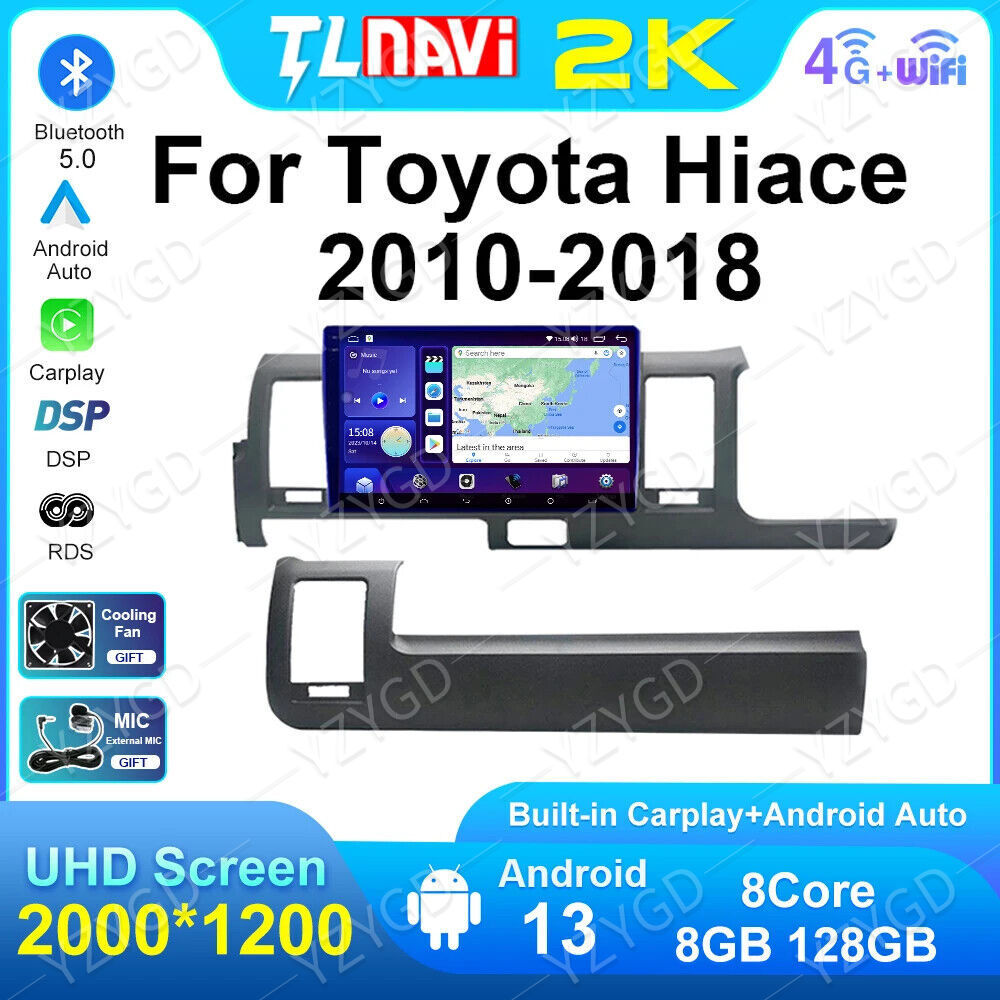 for Toyota Hiace 2010-2018 CarPlay Car Radio Auto GPS Multimedia Video Player