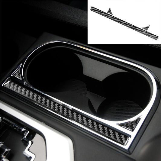 3¡ÁSoft Carbon Fiber Water Cup Holder Side Decor Trim for T@yota Tundr@ 2014-2021
