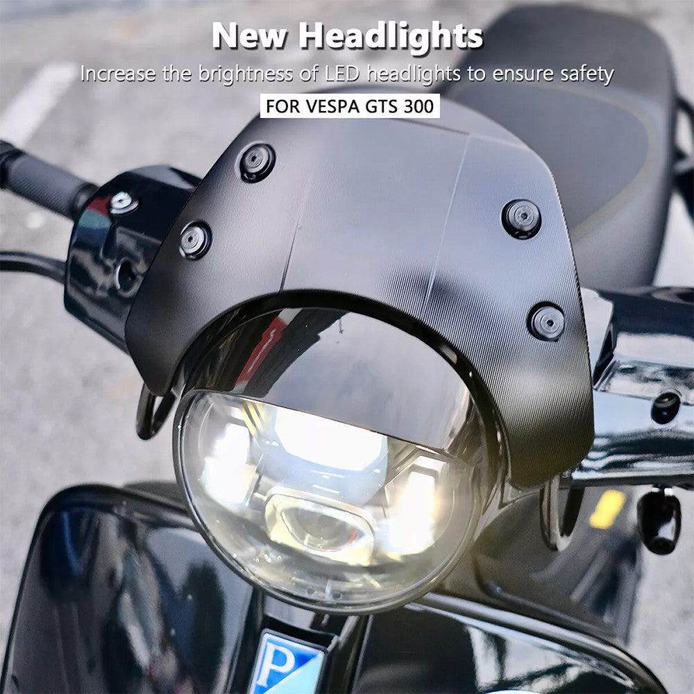For Vespa GTS 300 Motorcycle Headlights LED lights Assembly Plastic Shell Kit