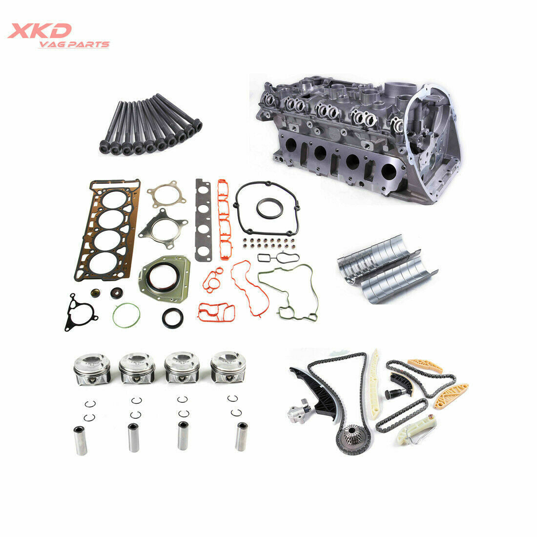 Engine cylinder head piston overhaul and rebuild kit for Audi A4 A5 Q5 CAEB CDNC