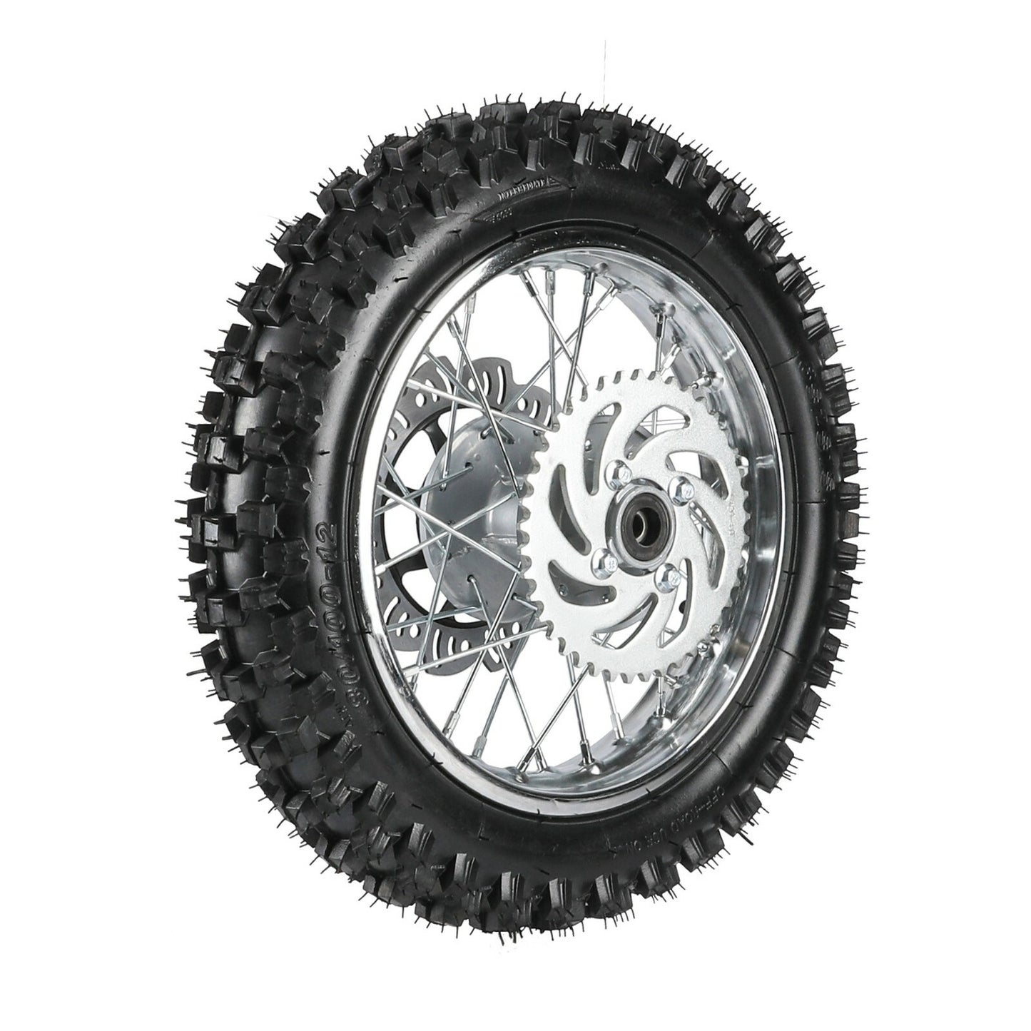 12-inch rear wheel, 80/100-12 tire, rim assembly, suitable for 50cc, 110cc, 125cc, and 70cc pit bikes.