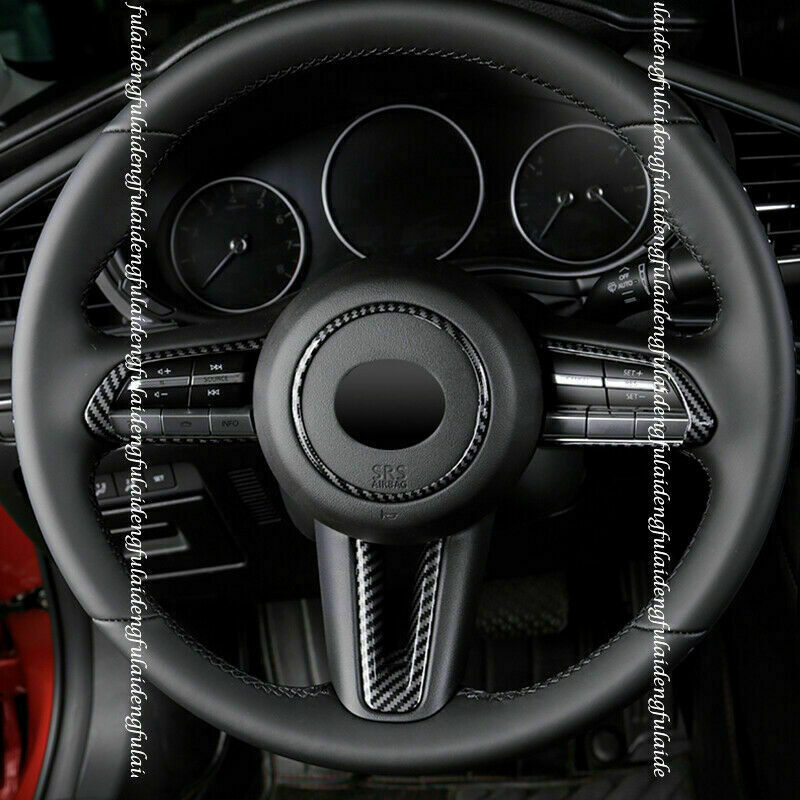 Fit for Mazda CX-30 2020-2022 Carbon Fiber Steering Wheel Frame Trims Garnish