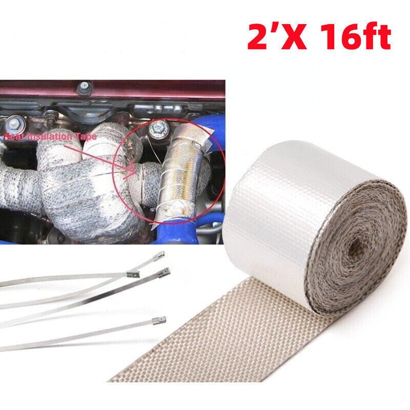 Self-adhesive automotive exhaust heat-wrapping roll black tape for motorcycles +5 cable tie