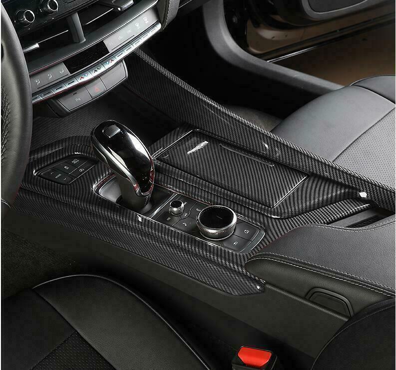 for Cadillac CT5 2019-20 ABS Carbon Fiber Central Gear Shift Panel Cover Trim 5x