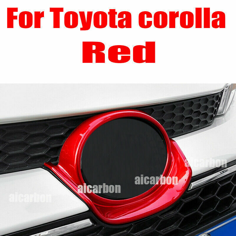 for Toyota for Corolla Sedan 2019-23 Gloss Red Front Grille Emblem Frame Cover Trim