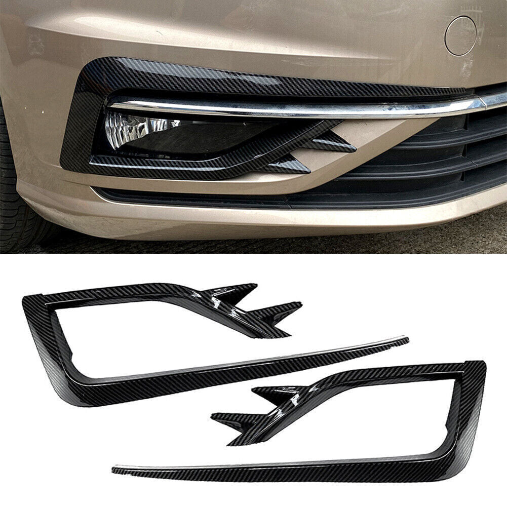 Fog Light Lamp Cover Bumper Grille Trim Carbon Fiber for VW for Golf MK7.5 2017-2019