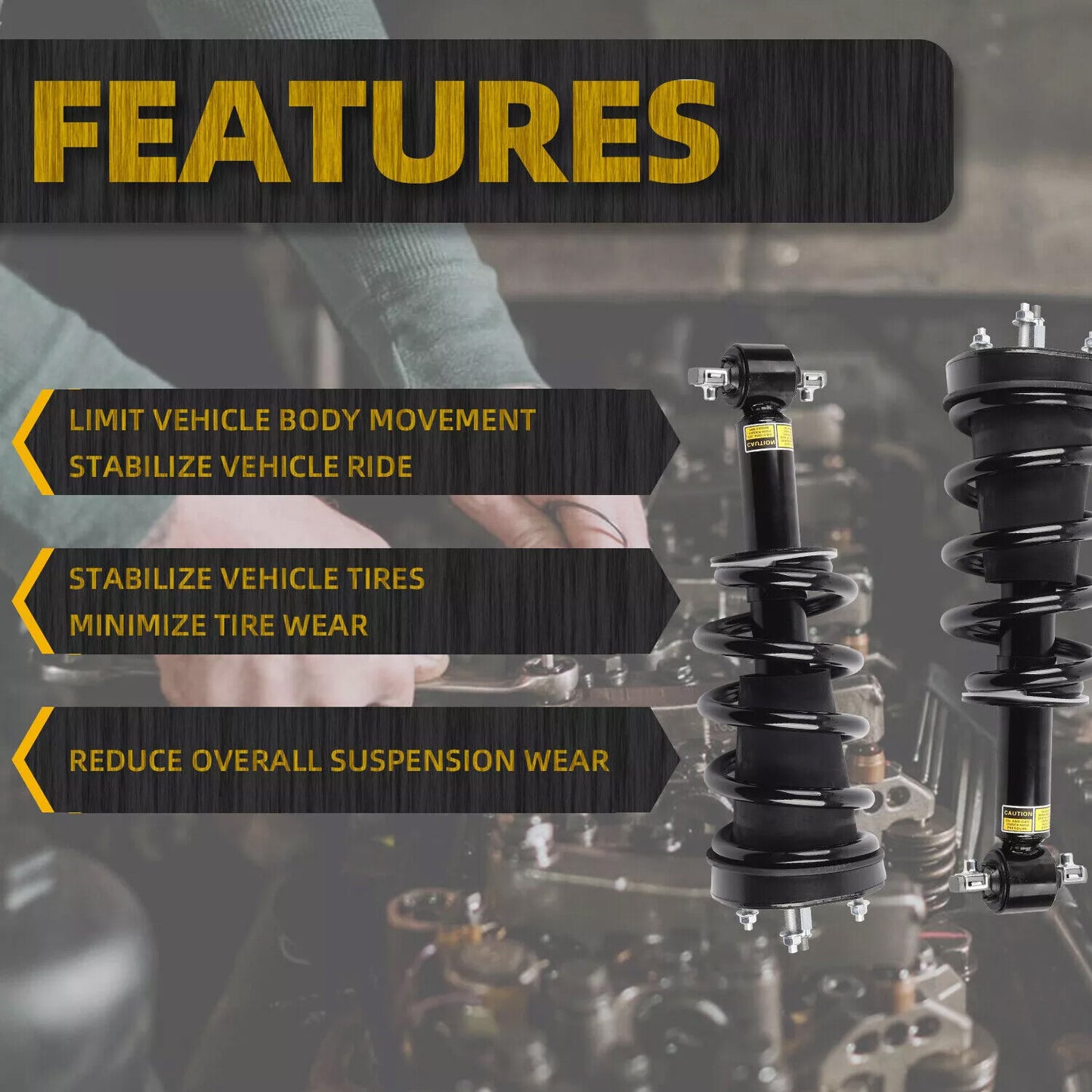 2X Fit for Mercedes W221 C216 S550 S600 CL500 CL600 Front Shock Struts ABC Hydraulic