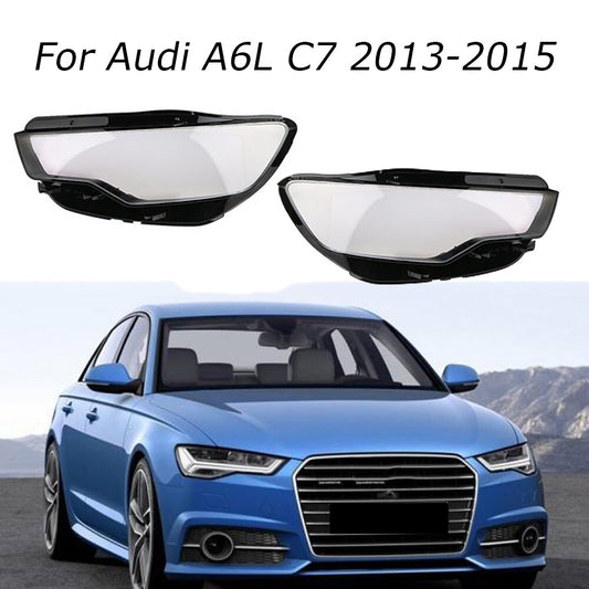 2-piece headlight lens cover transparent lens for 2013-2015 for Audi A6 C7
