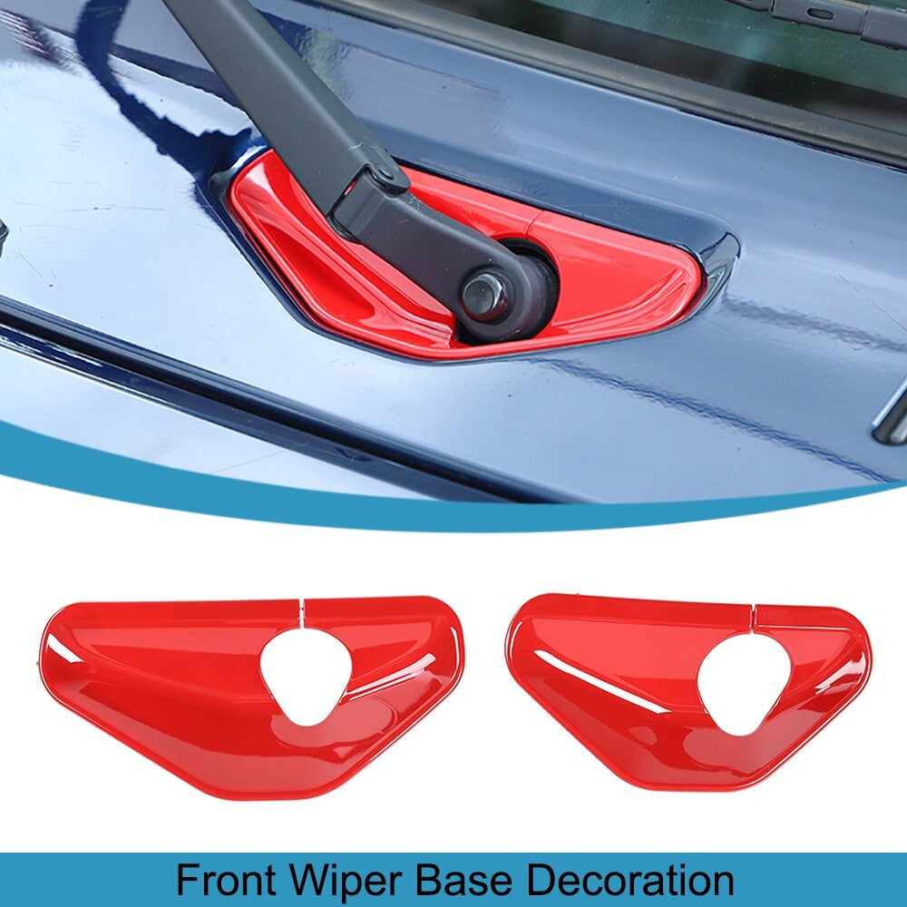 Red Front Windshield Wiper Base Cover Trim Stickers for Suzuki for Jimny 2019-2023
