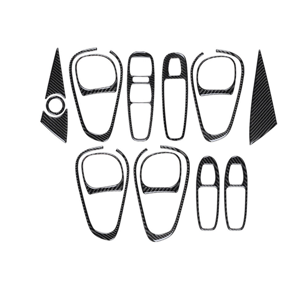 16Pcs/Set Carbon Fiber Doo Handler Controller Trim Cover for Fiat 500L 2014-2017