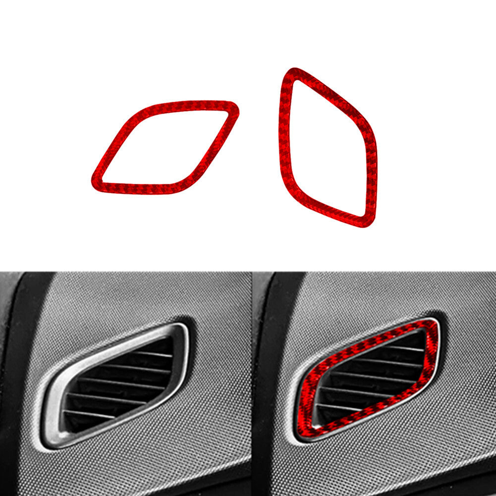 2X Red Carbon Fiber Defogging Vent Outlet Cover for Hyundai for Veloster JS 2019-22