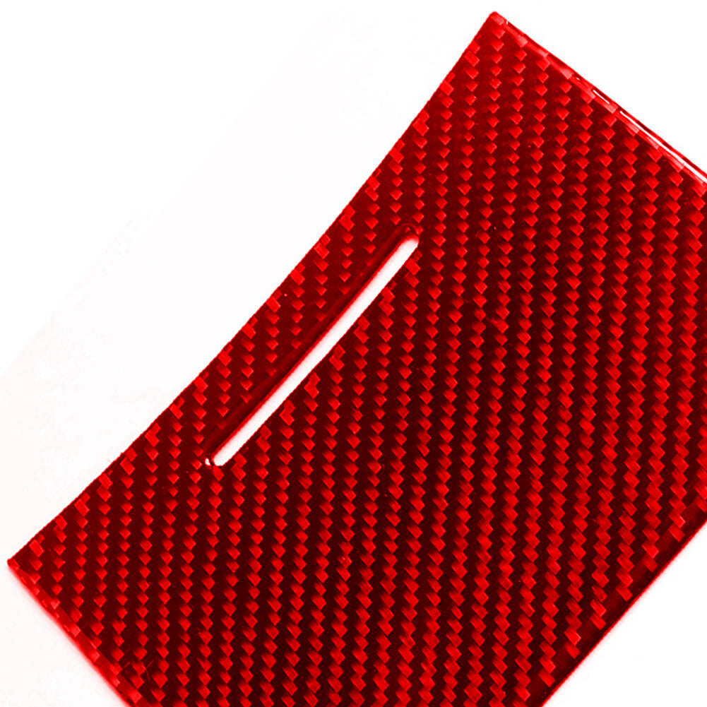 Red Carbon Fiber Watercup Panel Holder Cover Trim Sticker for Chrysler 300 05-07