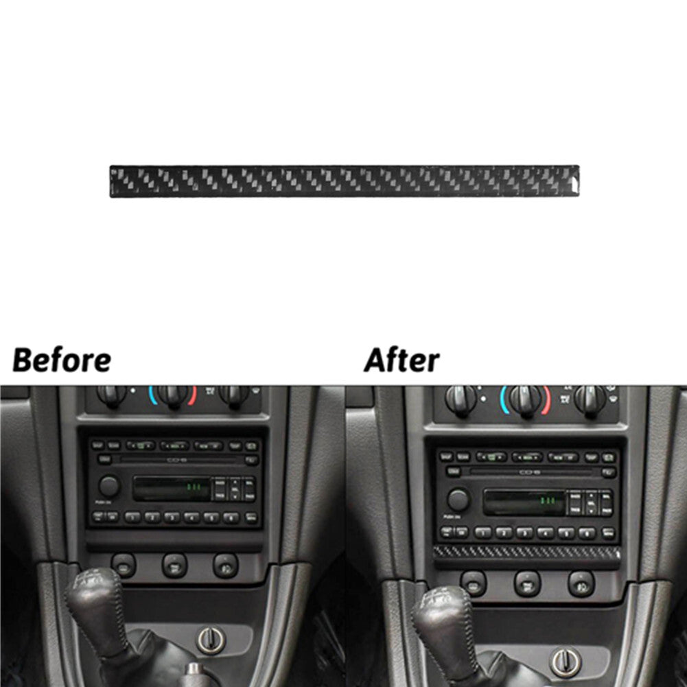 Carbon Fiber CD Console Bottom Sticker Trim for Ford for Mustang Convertible 2001-04