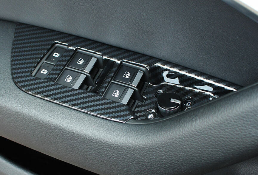 for Audi A6 A7 2019-24 ABS Carbon Fiber Inner Door Window Switch Lift Cover Trim