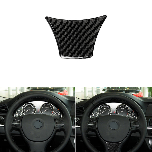 Carbon Fiber Steering Wheel Cover Trim Type B for BMW 5 Series F10 2011-2017