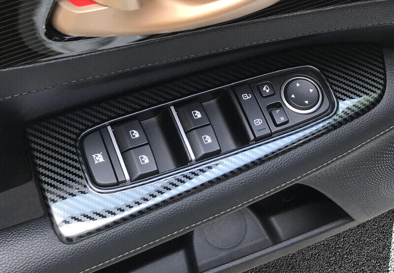 for Kia Forte K3 19-2022 Carbon Fiber Steel Window Switch Cover Trim