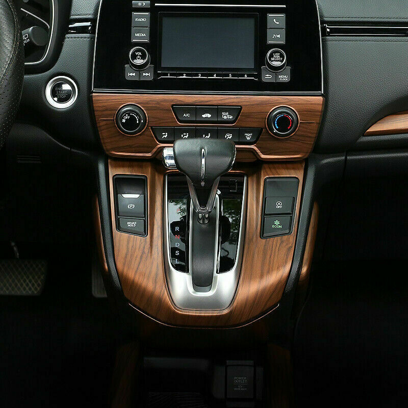 1X for Honda CR-V CRV 2017-2022 Central Console Gear Shift Cover Trim Wood Grain