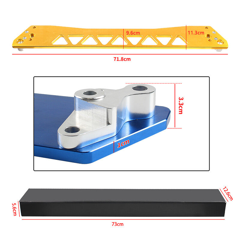 Billet Rear Lower Subframe Brace Tie Bar for 1996-2000 for Honda for Civic EG Gold