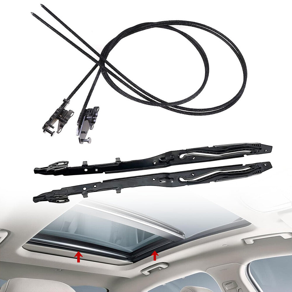 Crew Cab Sunroof Glass Cables+Track Assembly Repair Kit for Ford 2015-2020 F150