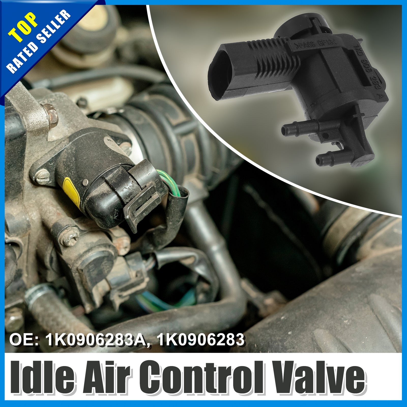 Pack of 1 for VW for Golf 2003-2013 Car Idle Air Control Valve 1K0906283A 1K0906283