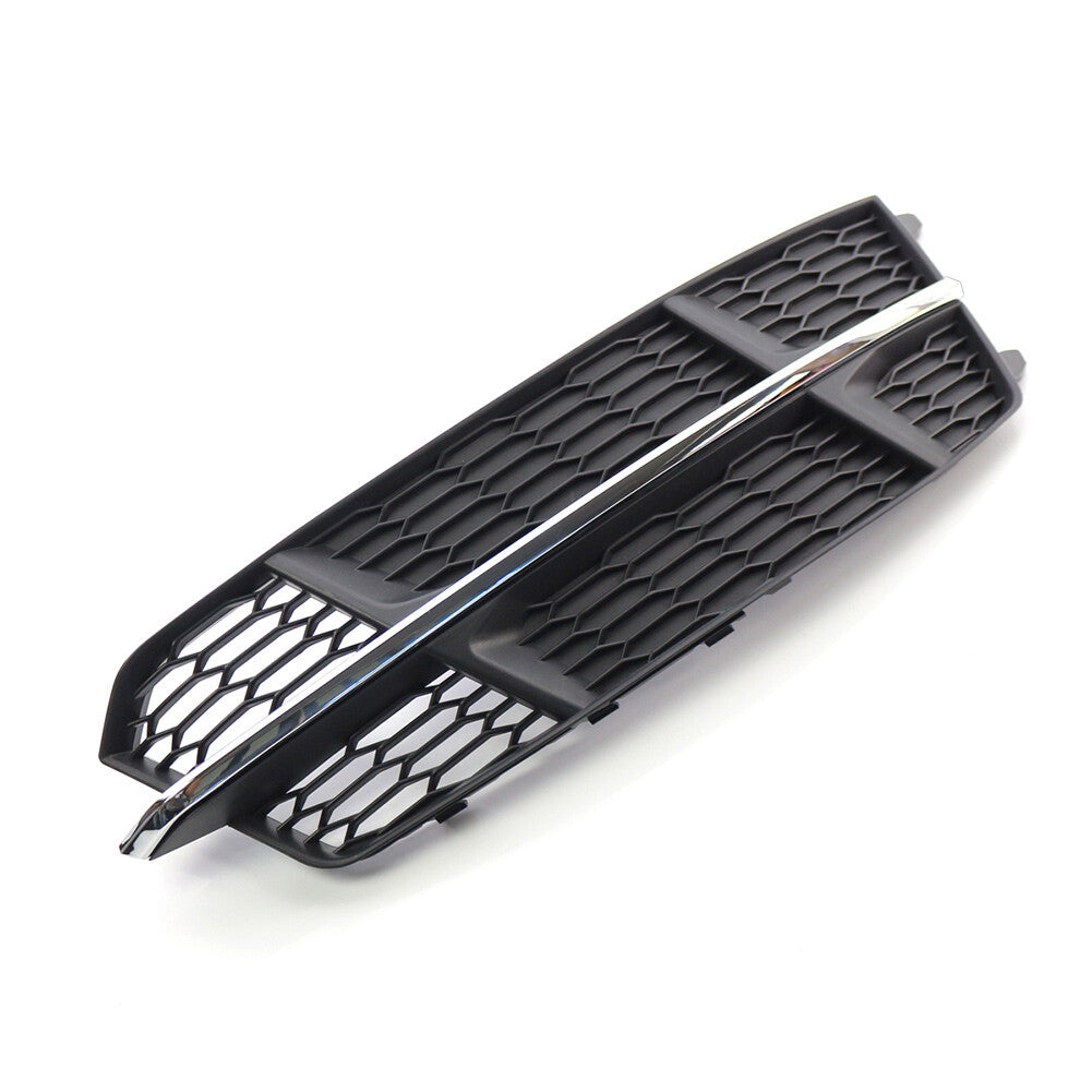 for Audi A6 C7 2014-2018 Black Chrome Front Bumper Lower Side Grille