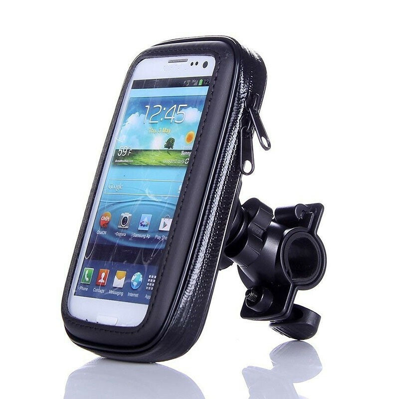 Phone Mount Waterproof Case Motorcycle Bike Handlebar Mount Cradle Holder Bag