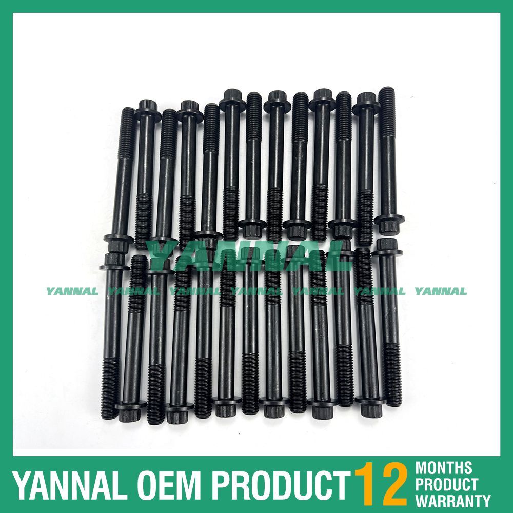 A set of 26 cylinder head bolts is suitable for Isuzu engines 6HK1, 6HK1T, 6HE1, and 6HH1.