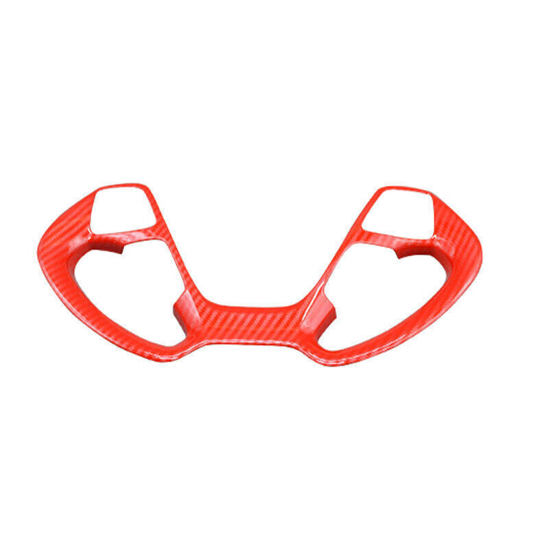 Car Steering Wheel Button Frame Cover Trim for Kia K3 2014-2018 Red Carbon Fiber
