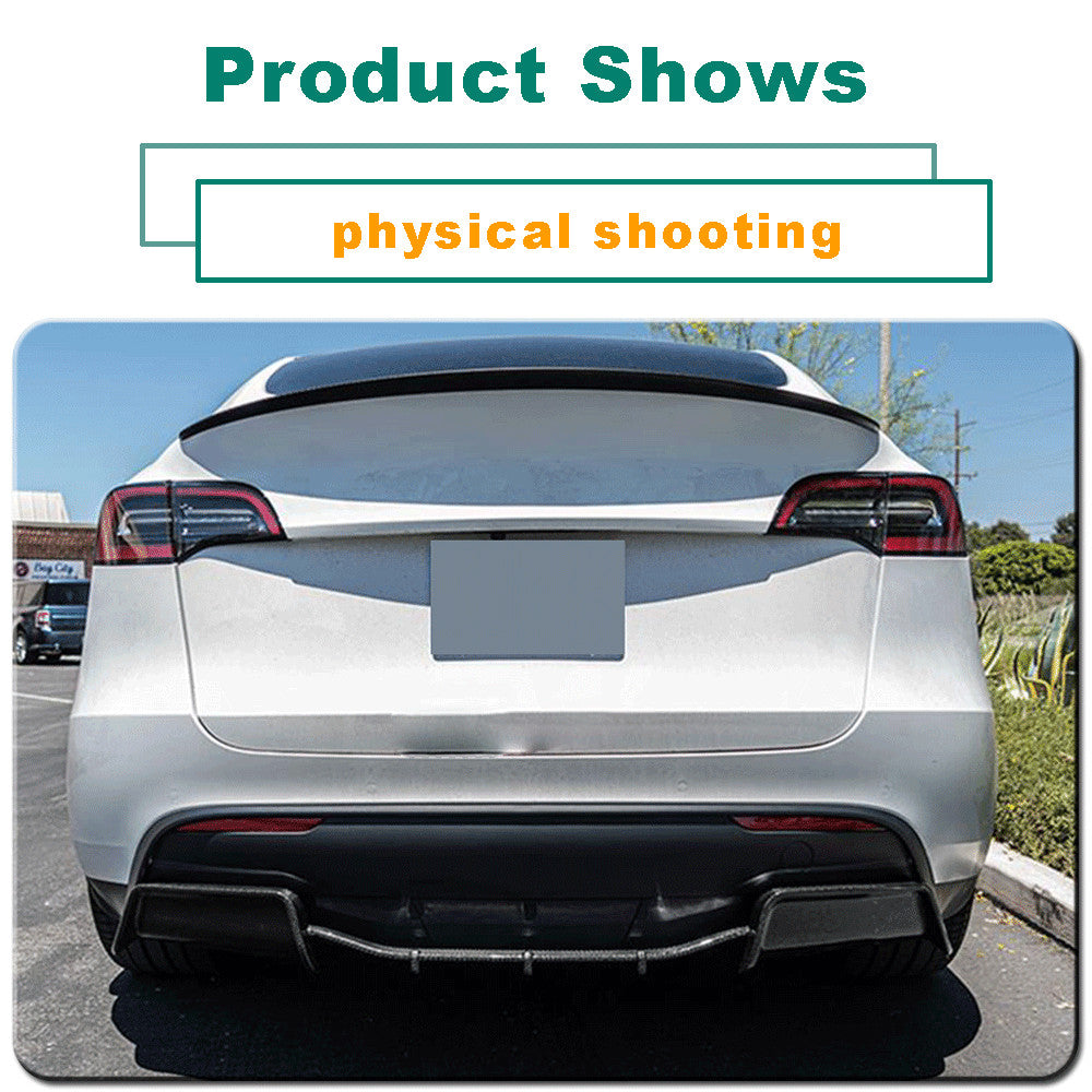 Fit for Tesla for Model Y 2019-2023 Real Carbon Rear Bumper Diffuser Lip Spoiler
