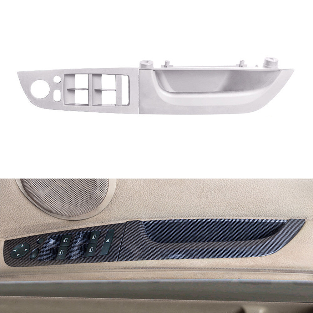 Grey Front Inner Door Panel Handle Pull Trim Cover for BMW 3 Series E90 2005-12