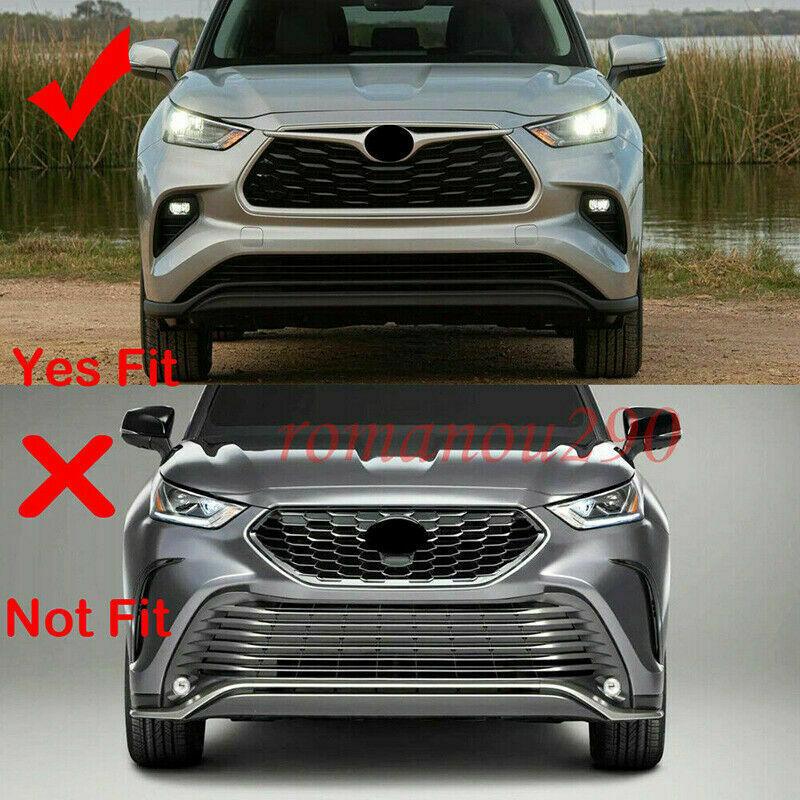 Carbon Fiber Color Front Grille Frame Cover Trim for Toyota Highlander 2020-2023
