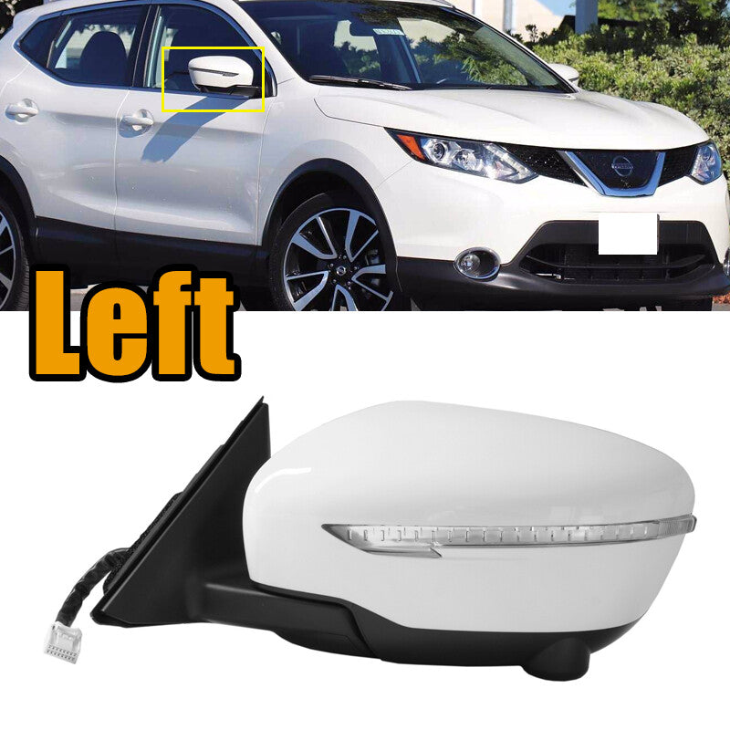 Left 11-pin side mirror camera heated glass for Nissan Qashqai Rogue Sport 15-19
