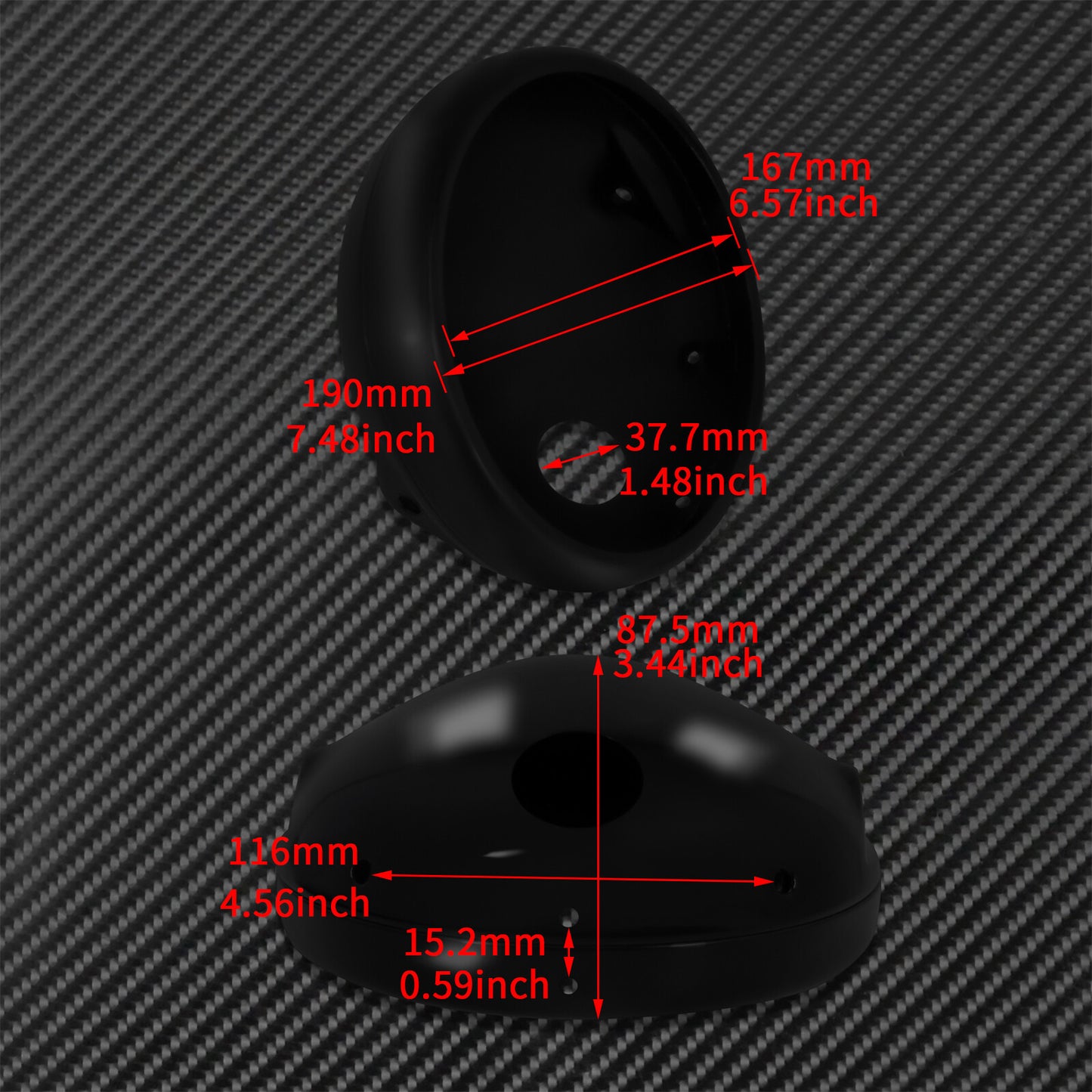 7 Motorcycle Gloss Black Front Headlight Housing Cover Fit for Harley Softail