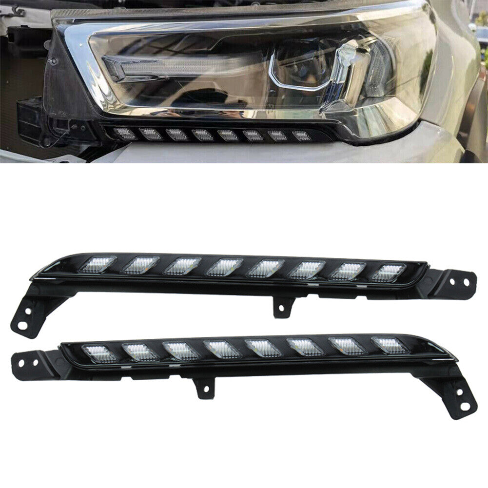 LED Daytime Running Light w/ Turn Signal Lamp for Toyota Hilux Revo 2020 2021