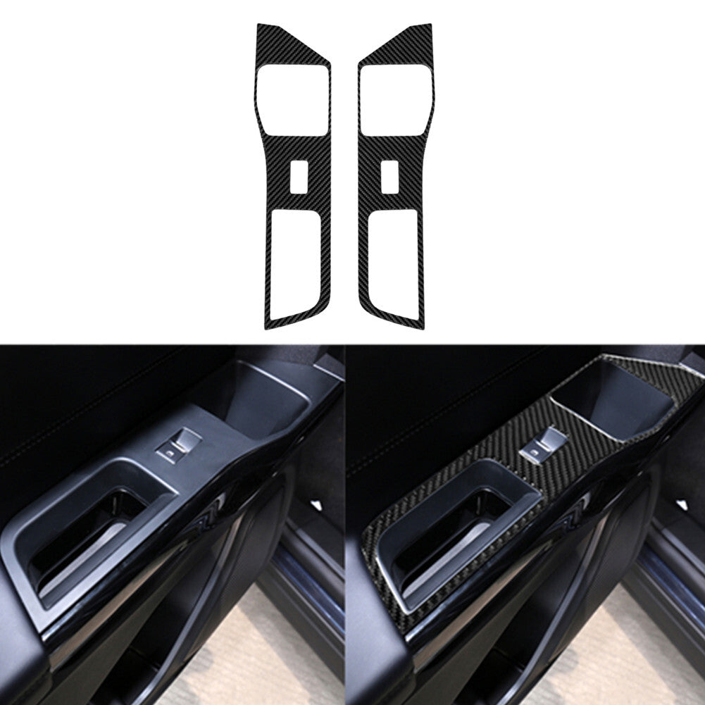 Carbon Fiber Rear Door Lift Switch Panel Cover Trim for Ford Explorer 2020-2023