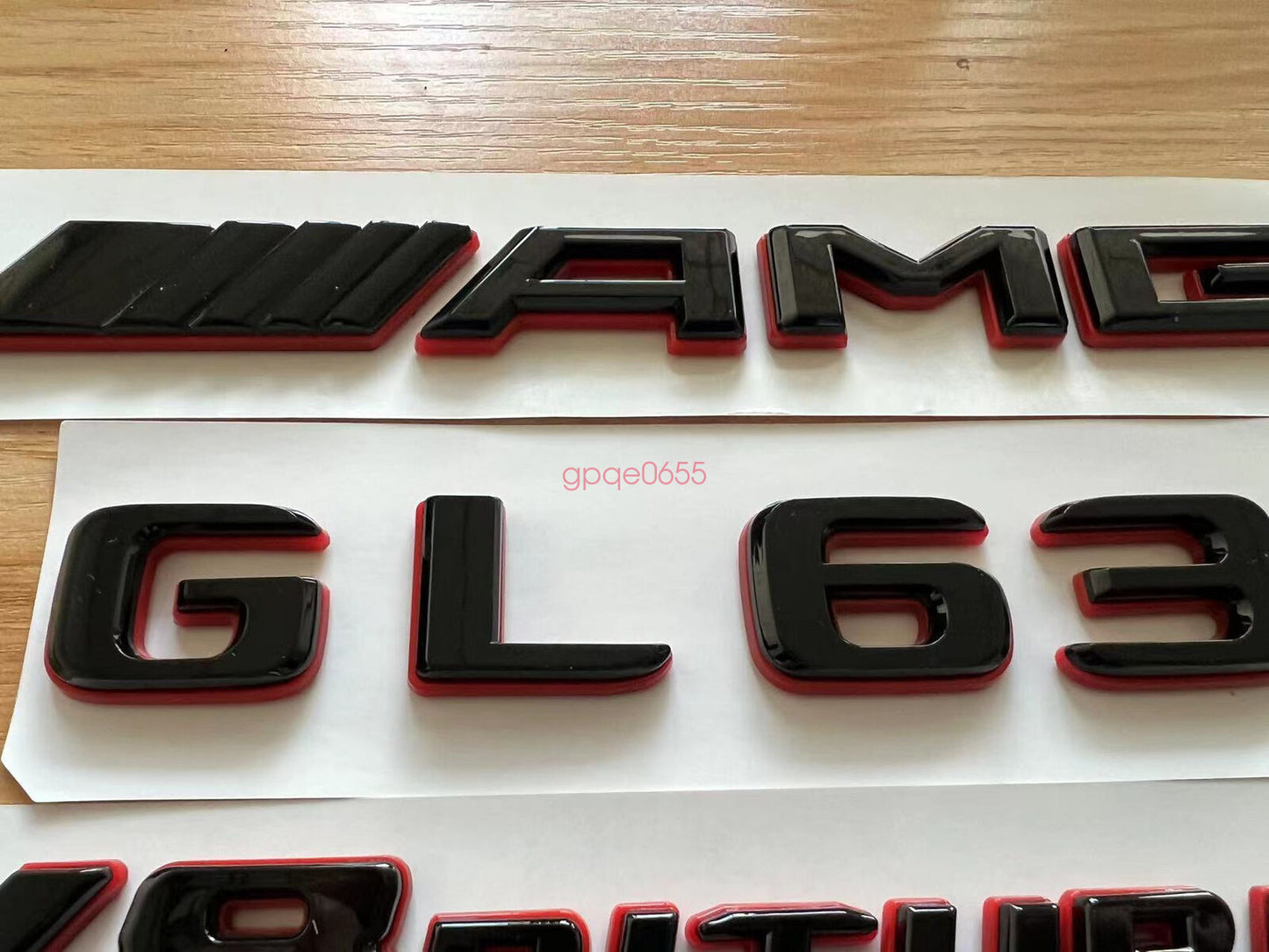 1SET Black RED GL63 AMG V8 BITURBO Emblem Badge Sticker Set For GL63