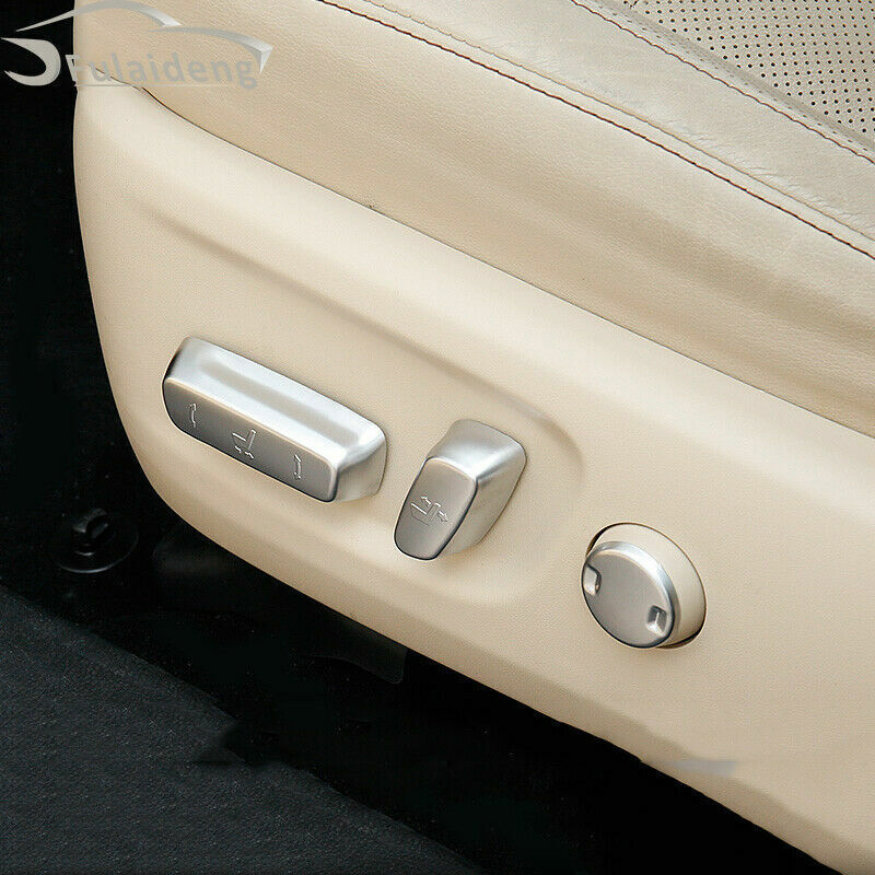for Toyota Highlander 2014-19 Silver Inner for Seat Adjust Handle Button Cover Trim