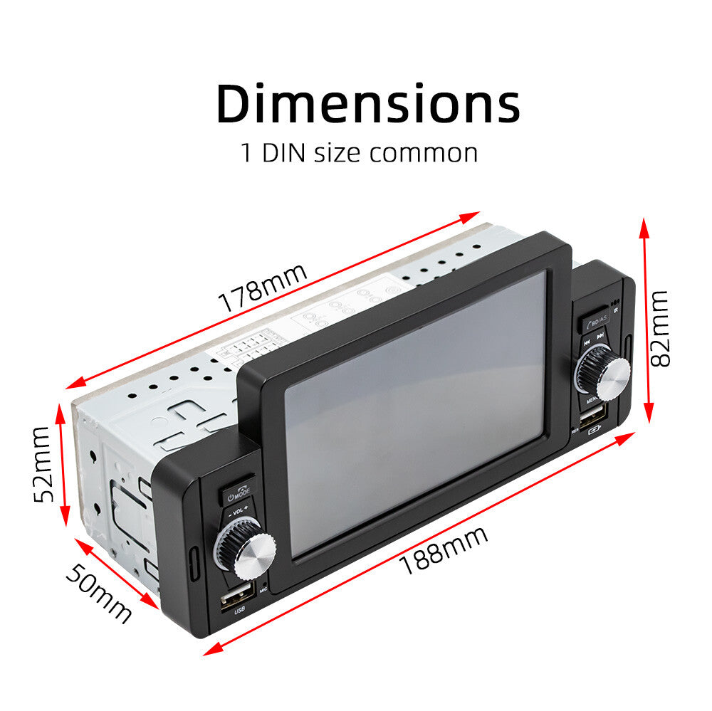 Single Din 5in Car Stereo Radio MP5 Player Mirror Link For Carplay Android Auto