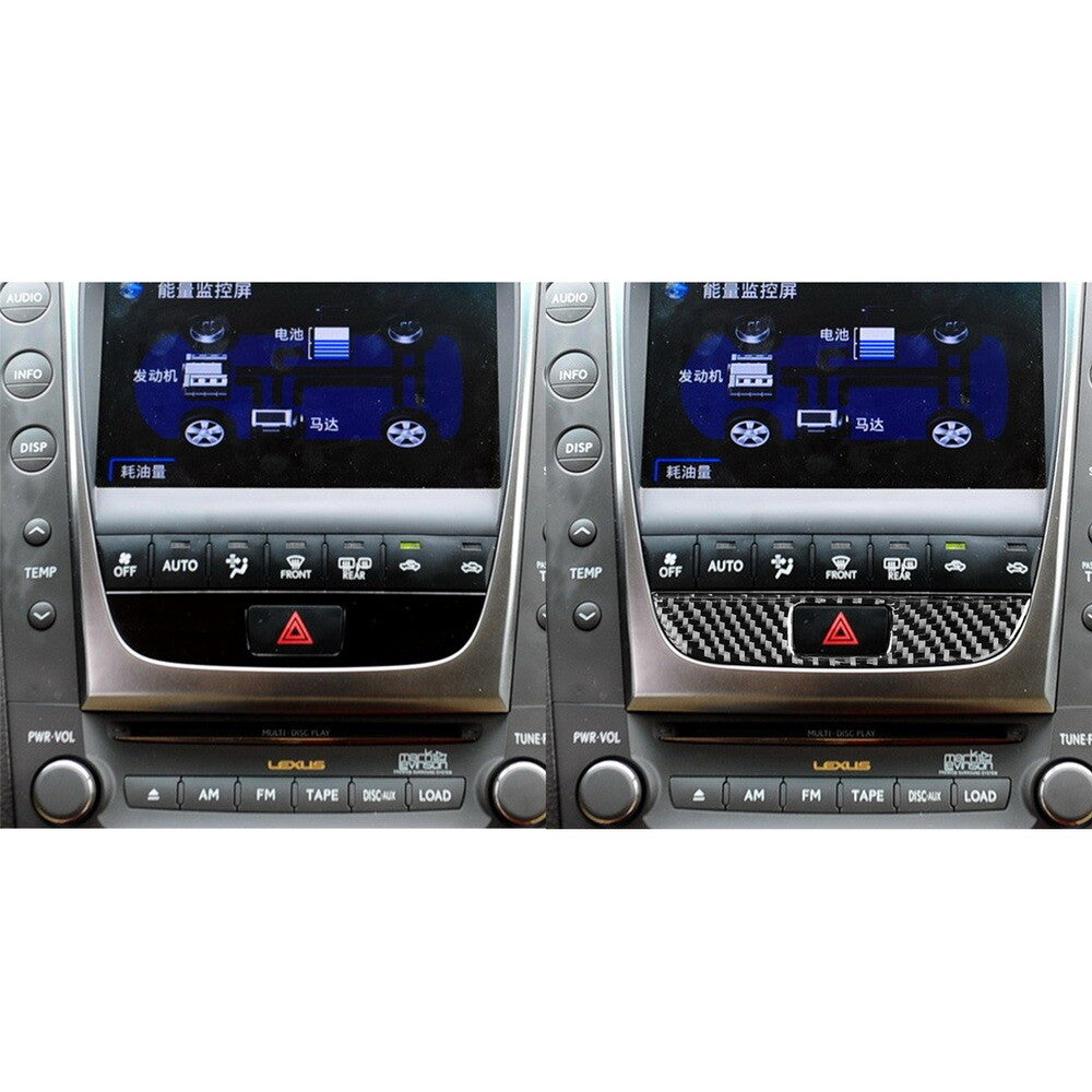 Carbon fiber emergency flasher button panel cover trim suitable for LEXUS GS 2006-2011