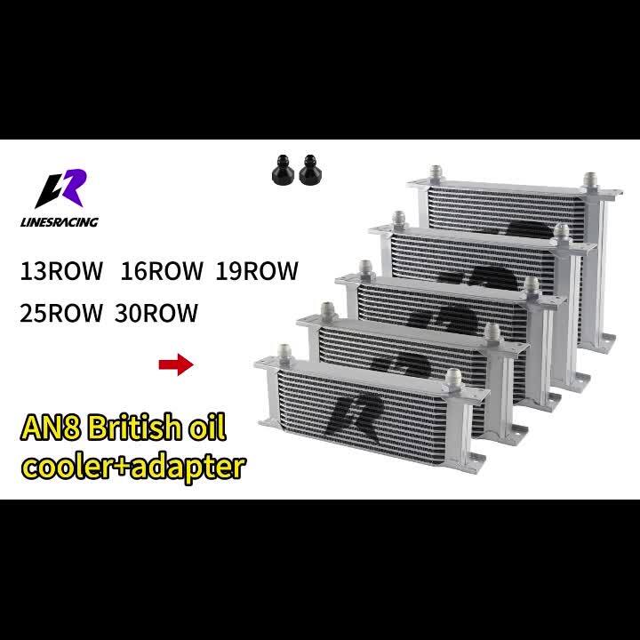 25 Row AN8 Stacked Plate Oil Cooler 6AN Adapter Universal Aluminium Radiator SL