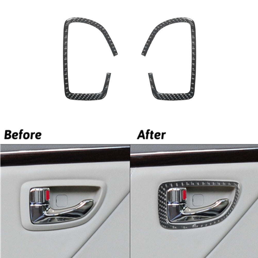 Carbon Fiber Interior Rear Door Handle Cover Trim for Hyundai Azera 2006-2011