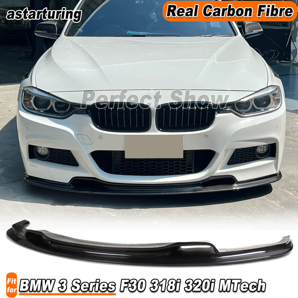 for BMW 3 Series F30 318i 320i MTech Bumper 12-18 REAL Carbon Front Lip Spoiler